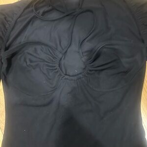 Elegant Black Gathered Top